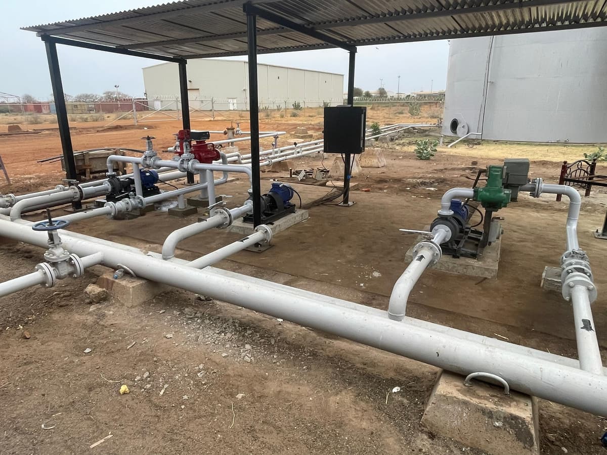 Temporary recovery maintenance services at Adar Pump Station OBC Warehouse, including pipeline repairs, pump & meter replacement, tank foundation and structural works, valve and manhole repairs, calibration & dispenser maintenance, electrical works, and crude oil removal